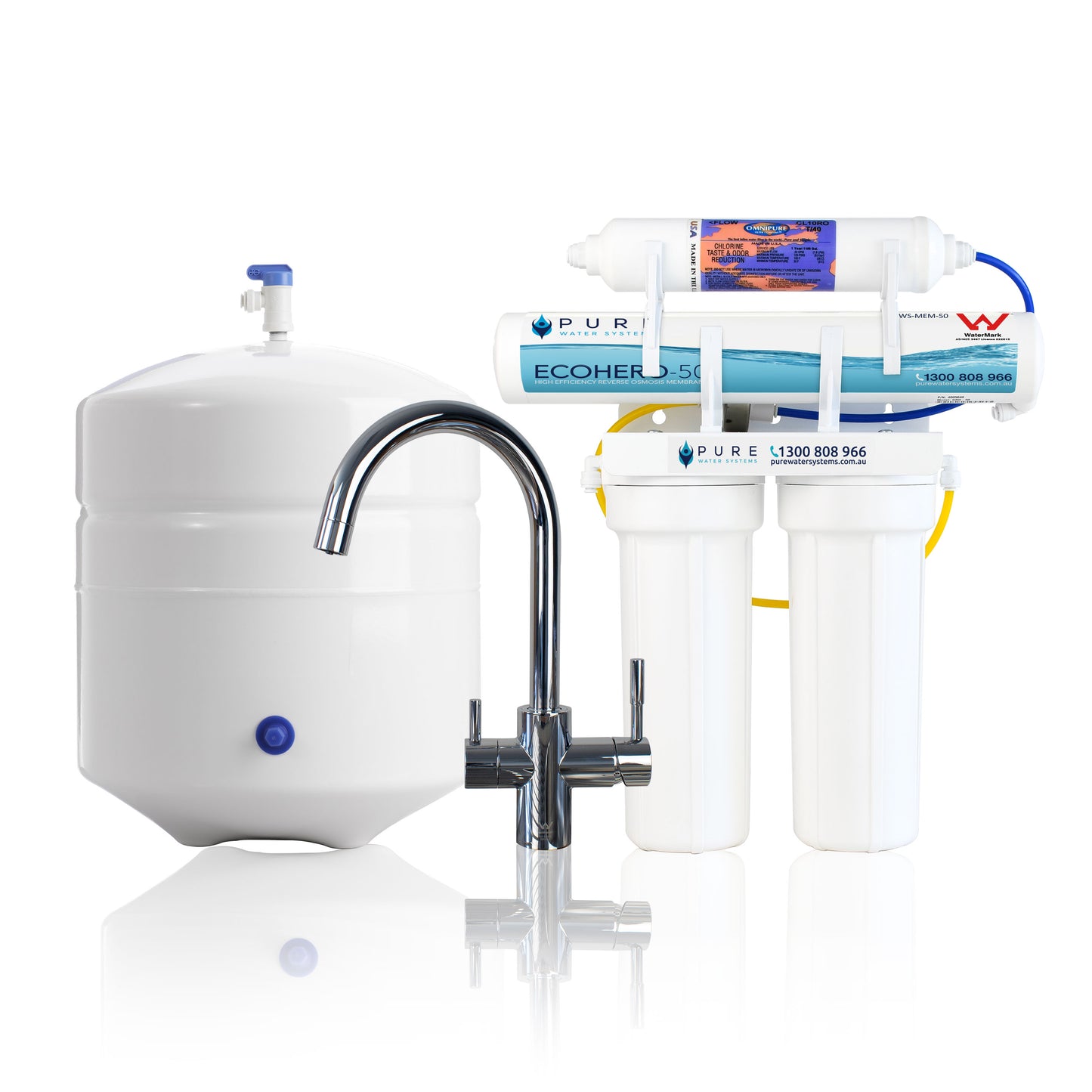 EcoHero 4 Stage Reverse Osmosis Under Sink and Classic Mixer Tap Bundle