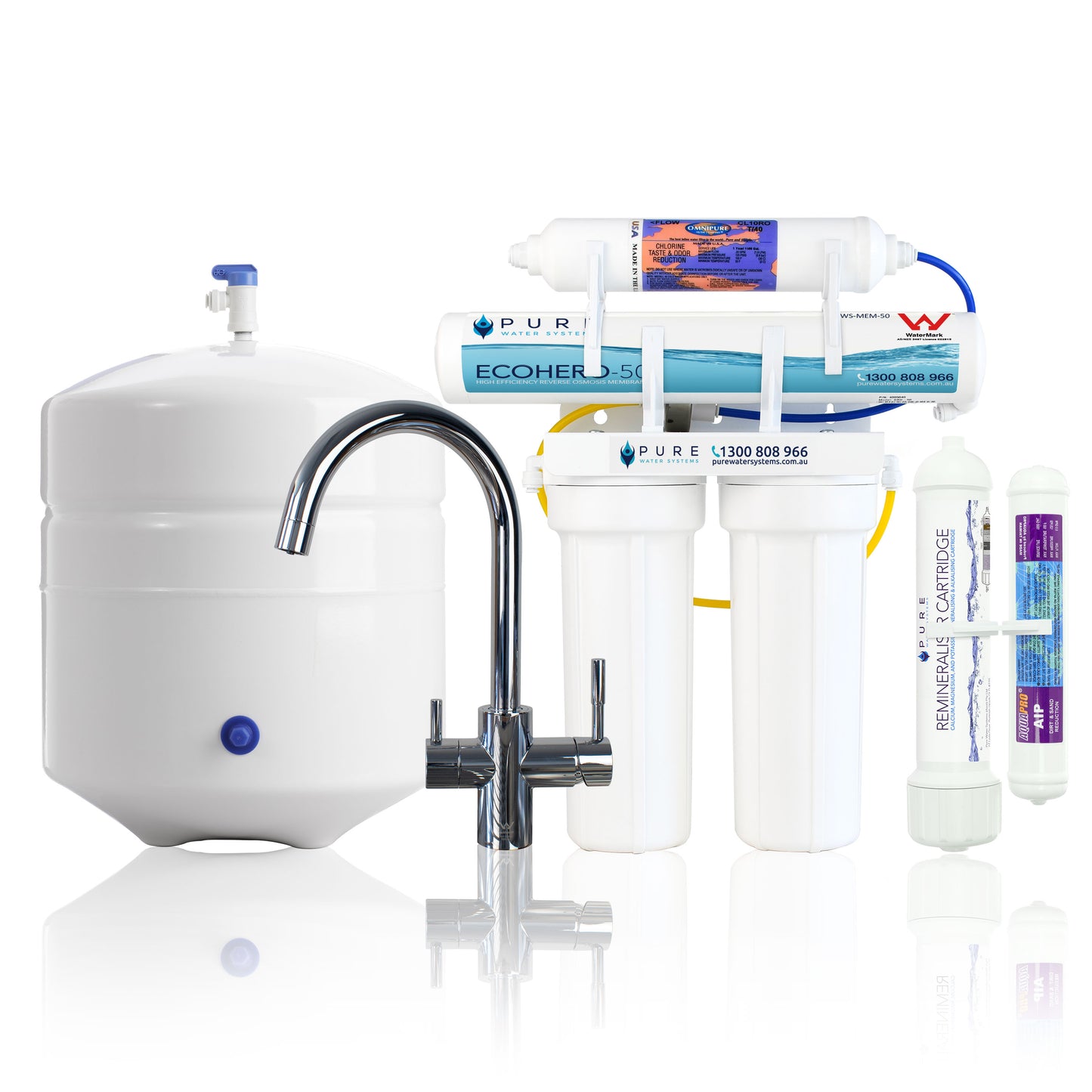 EcoHero 4 Stage Reverse Osmosis Under Sink with Remineraliser and Classic Mixer Tap Bundle