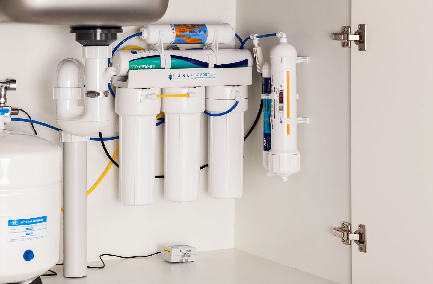 EcoHero 5 Stage Reverse Osmosis Under Sink with Remineraliser and Premium Stand Alone Faucet Bundle