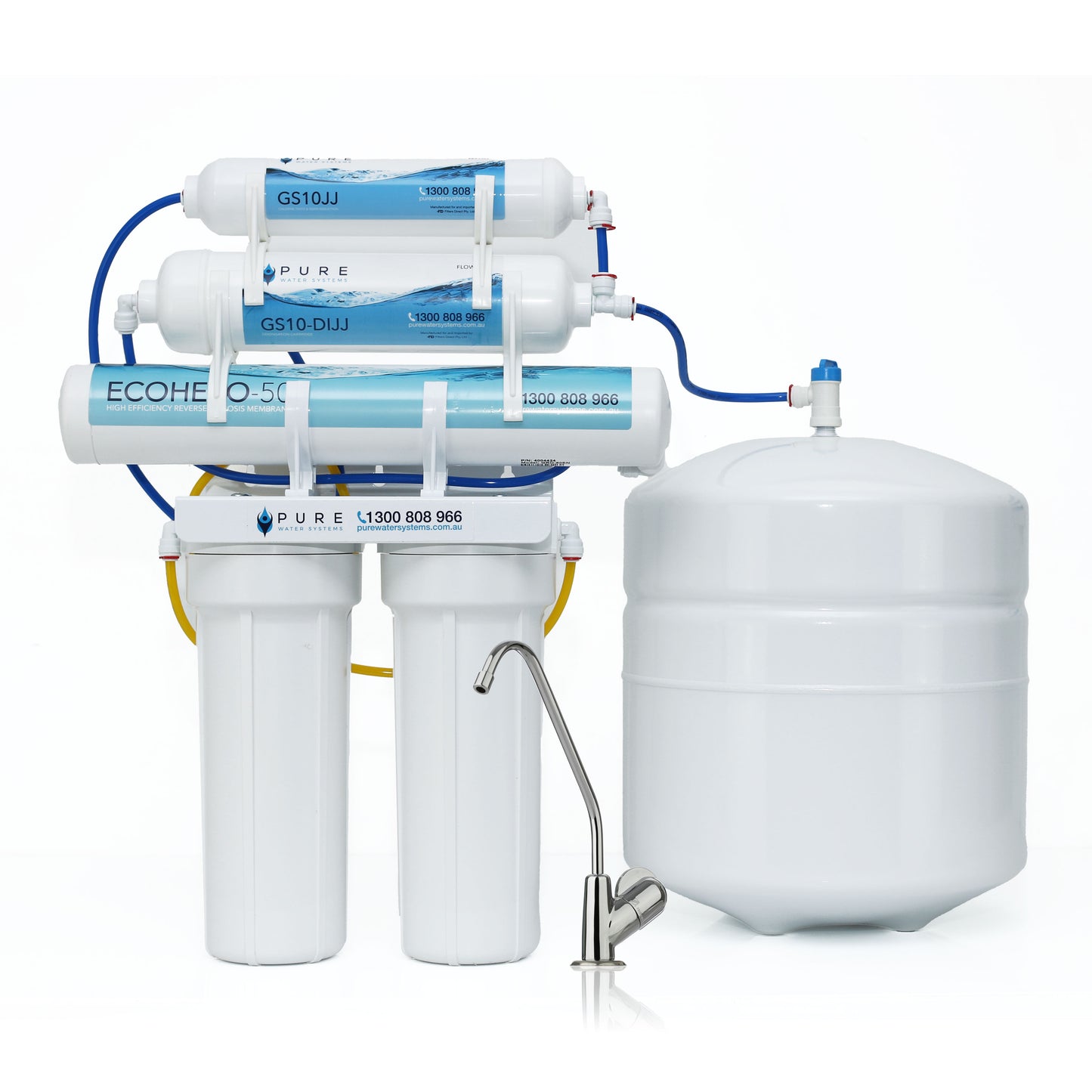 EcoHero 5 Stage Reverse Osmosis - Under Sink and Premium Stand Alone Faucet Bundle
