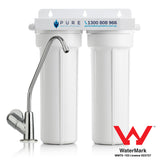 Twin Under Sink Water Filter System with Premium Stand Alone Faucet Bundle