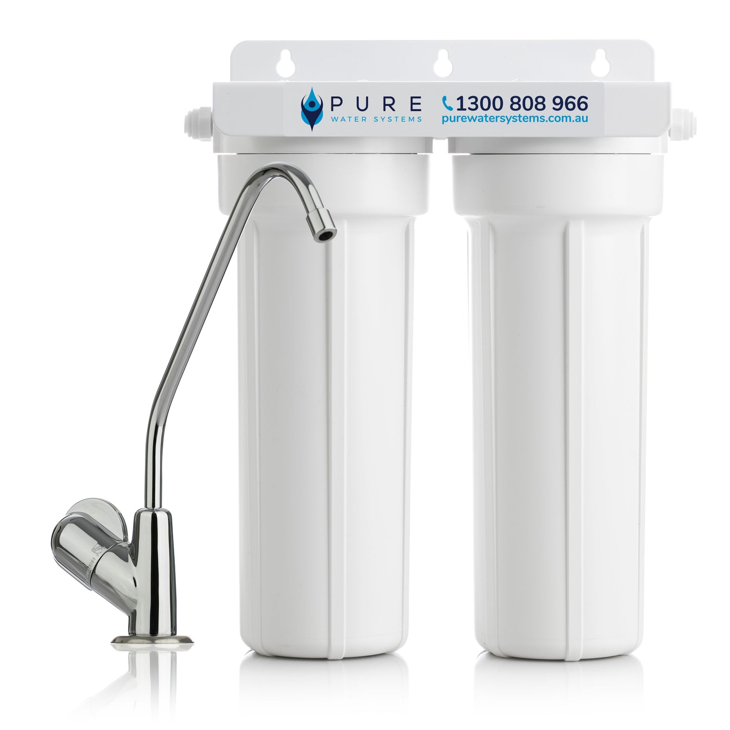 Twin Under Sink Water Filter System with Premium Stand Alone Faucet Bundle