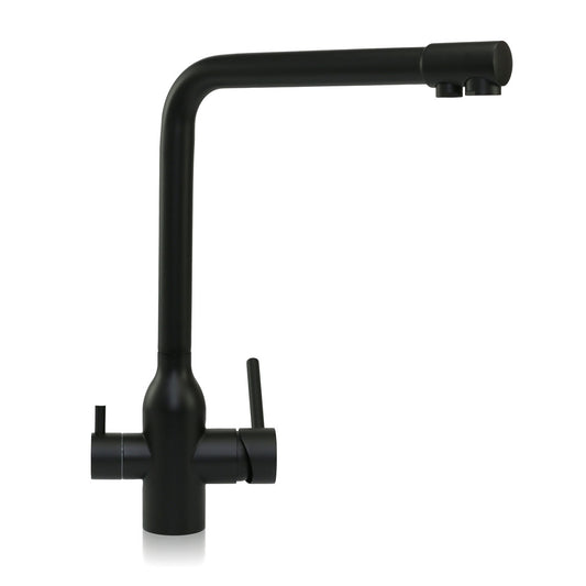 Contemporary Square Neck 3 Way Mixer Tap Matte Black