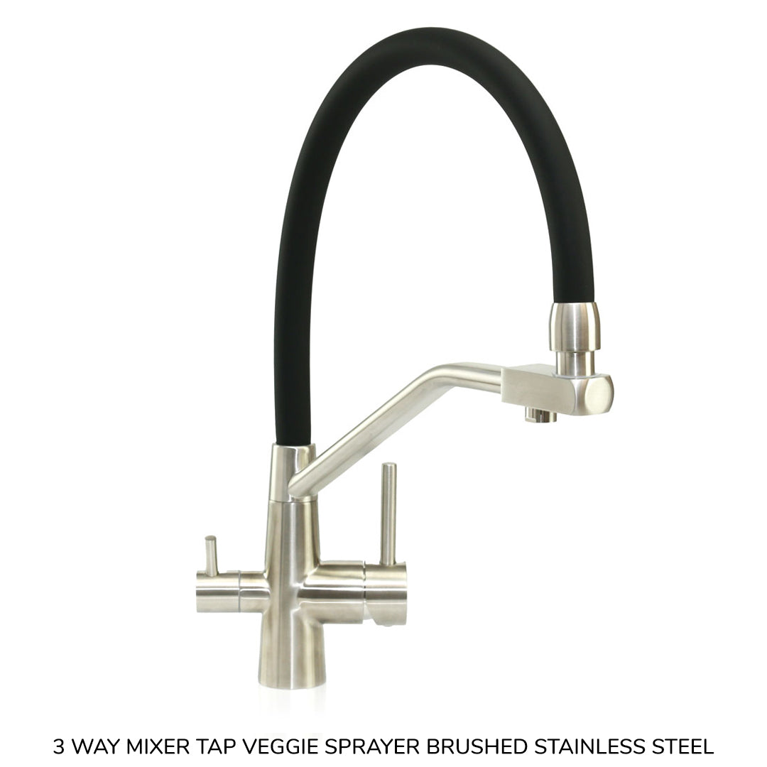 The Luxe Collection Twin Water Filtration System with 3 Way Mixer Tap Bundle