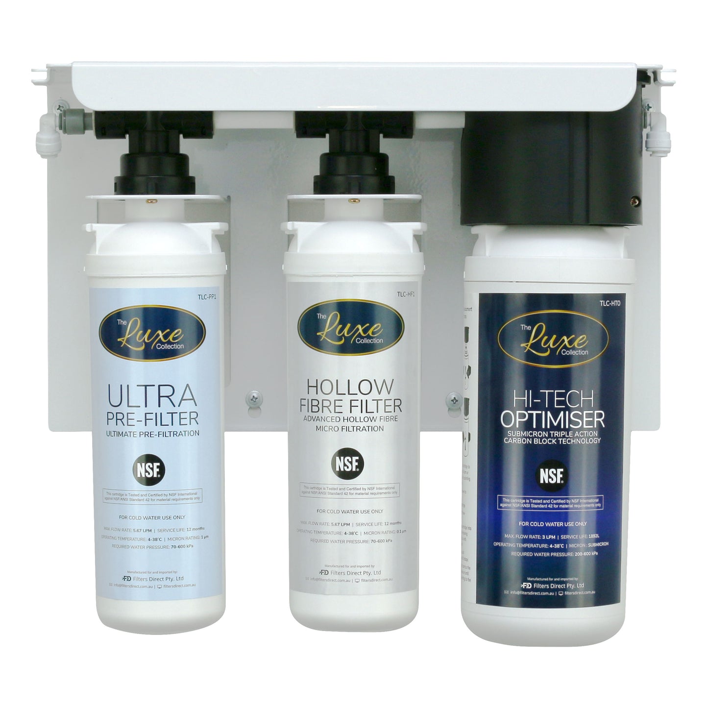 The Luxe Collection Triple Water Filtration System with Stand Alone Faucet Bundle