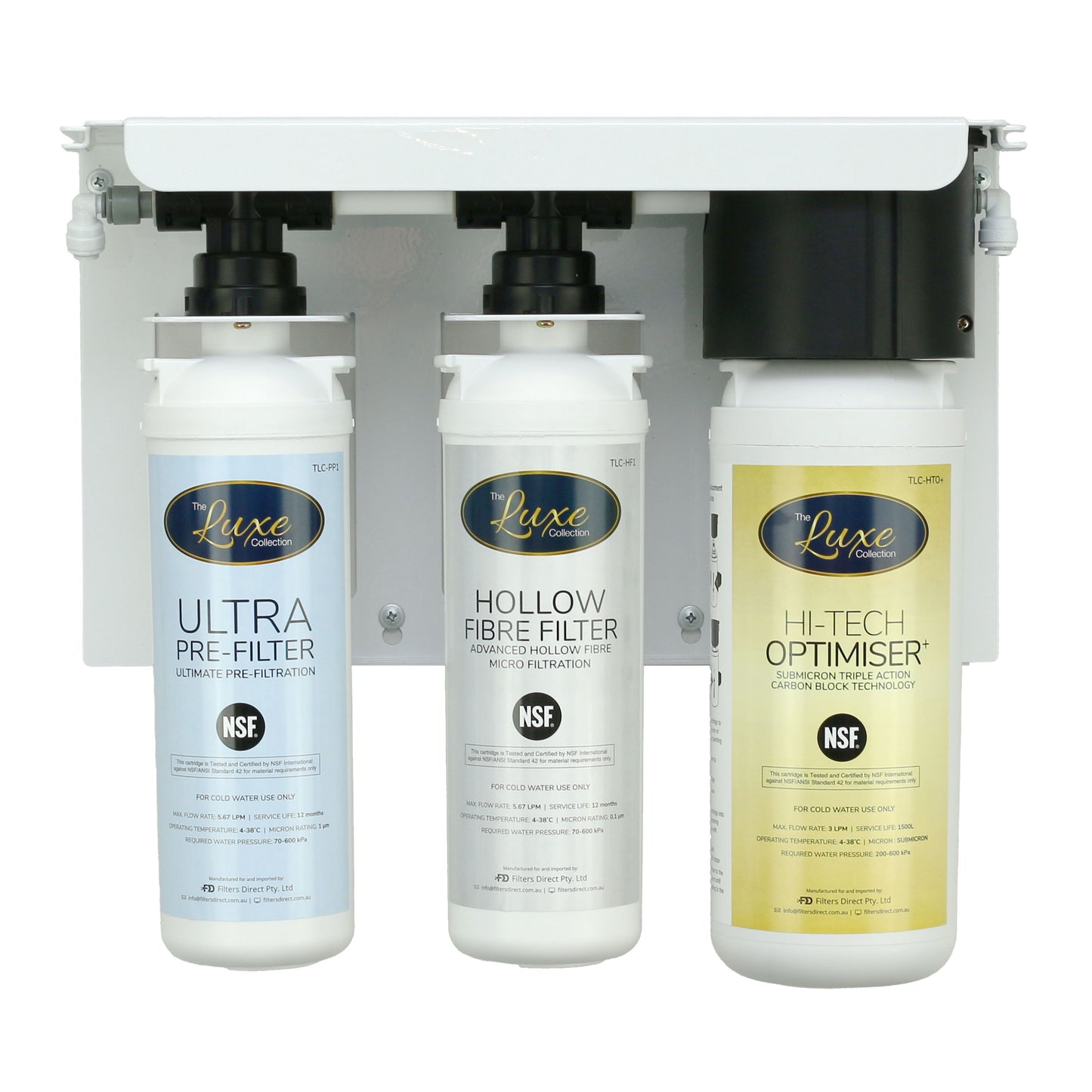 The Luxe Collection Triple Water Filtration System with Stand Alone Faucet Bundle