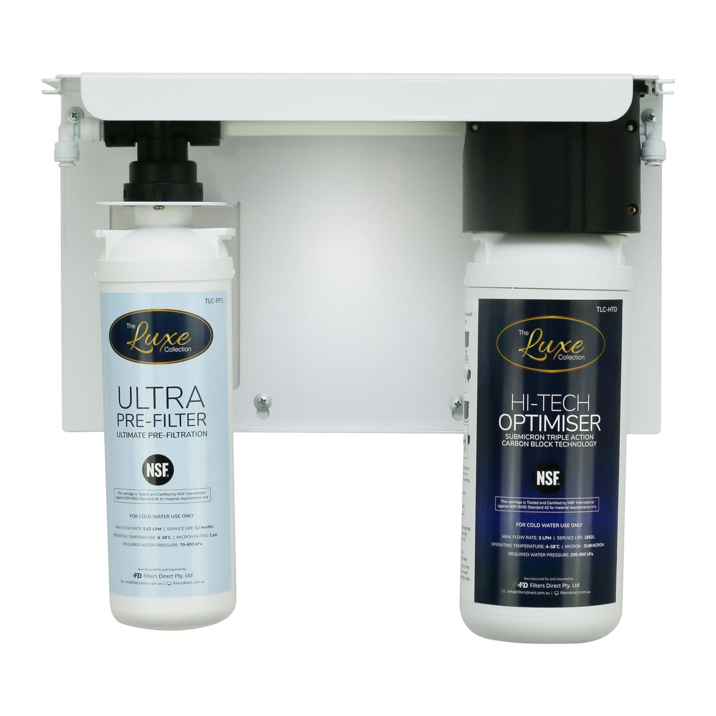 The Luxe Collection Twin Water Filtration System with Stand Alone Faucet Bundle