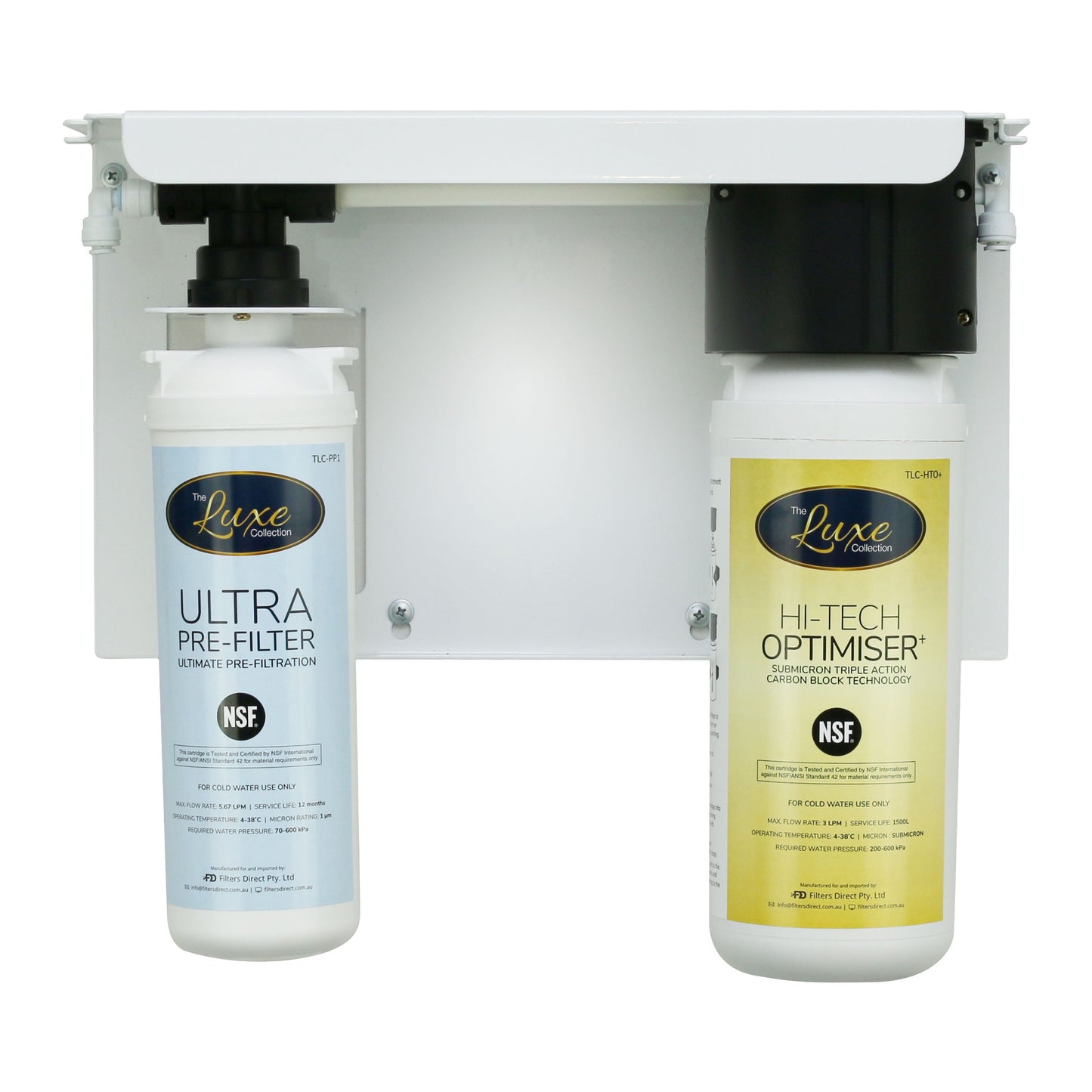 The Luxe Collection Twin Water Filtration System with Stand Alone Faucet Bundle