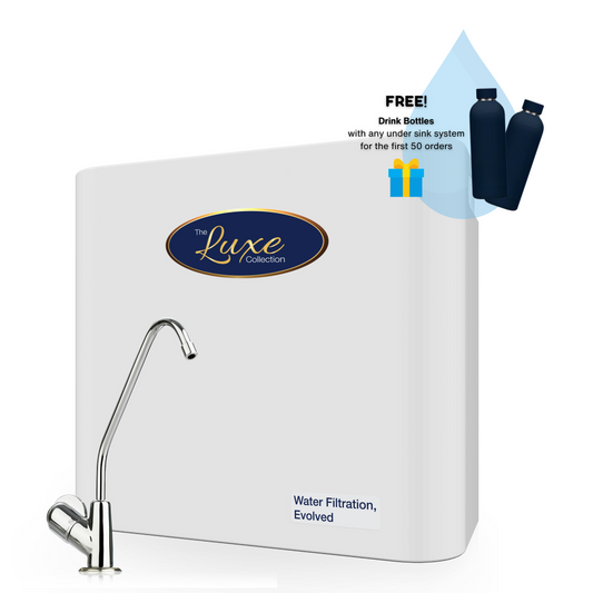 The Luxe Collection Twin Water Filtration System with Stand Alone Faucet Bundle