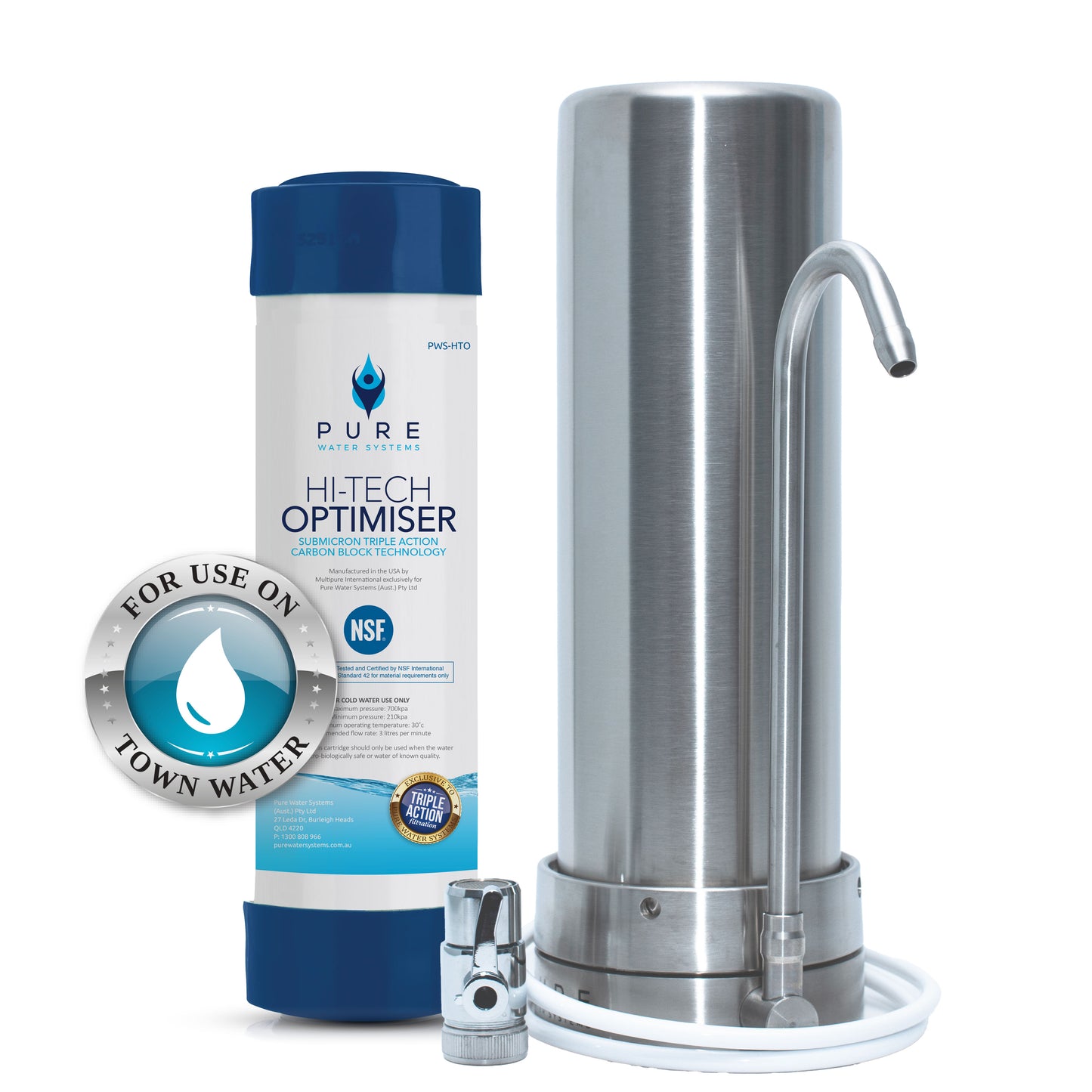 Stainless Steel Bench Top Water Filter (Town Water)