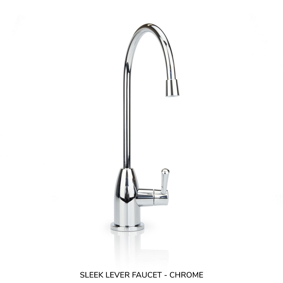 Chrome faucet on a white background