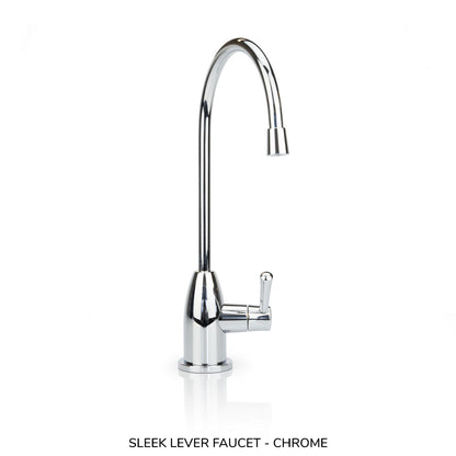 Chrome faucet on a white background