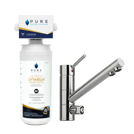 Single Quick Change Under Sink Water Filter System with 3 Way Mixer Tap Bundle