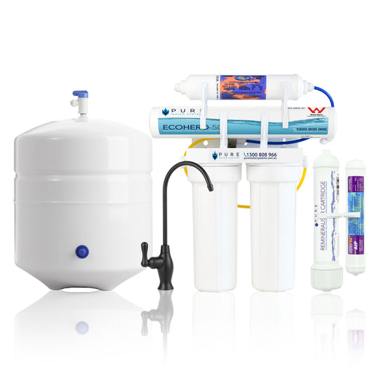 EcoHero 4 Stage Reverse Osmosis with Remineraliser - Under Sink with Premium Stand Alone Faucet Bundle