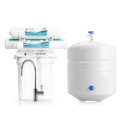 EcoHero 4 Stage Reverse Osmosis Under Sink with Remineraliser with LED Faucet Bundle