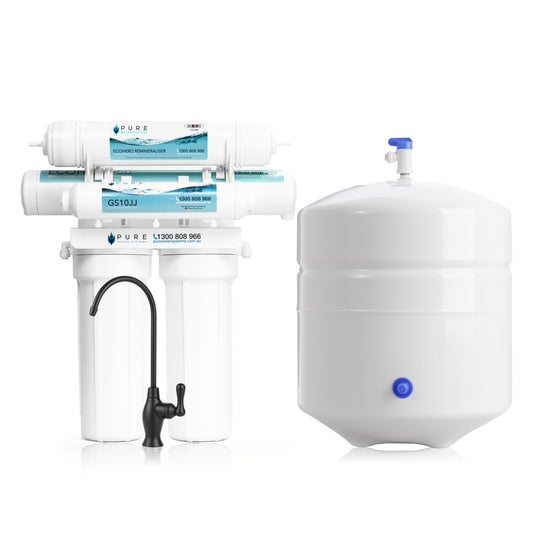 EcoHero 4 Stage Reverse Osmosis with Remineraliser - Under Sink with Premium Stand Alone Faucet Bundle