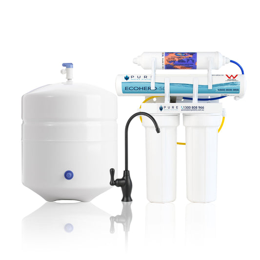 EcoHero 4 Stage Reverse Osmosis - Under Sink with Premium Stand Alone Faucet Bundle