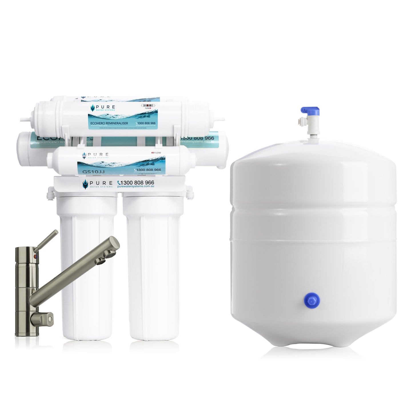 EcoHero 5 Stage Reverse Osmosis Under Sink with Remineraliser and Premium Mixer Tap Bundle