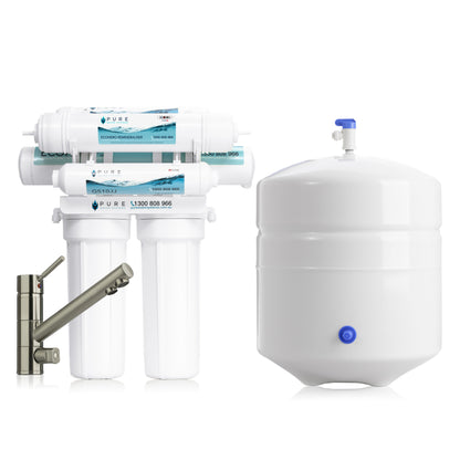 EcoHero 5 Stage Reverse Osmosis Under Sink with Remineraliser and Premium Mixer Tap Bundle