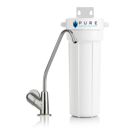 Single Under Sink Water Filter System with Stand Alone Faucet Bundle