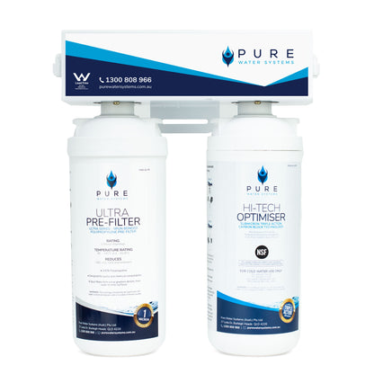 Twin Quick Change Under Sink Water Filter System with 3 Way Mixer Tap Bundle