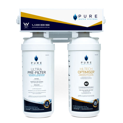 Twin Quick Change Under Sink Water Filter System with 3 Way Mixer Tap Bundle