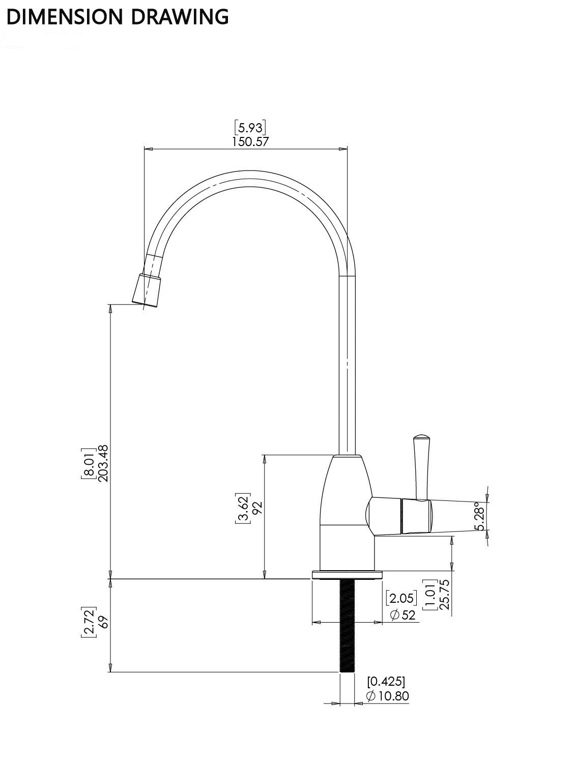 Sleek Lever Faucet - Chrome