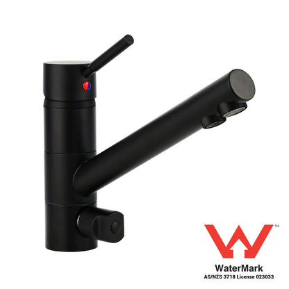 Straight Neck 3 Way Mixer Tap - Matte Black