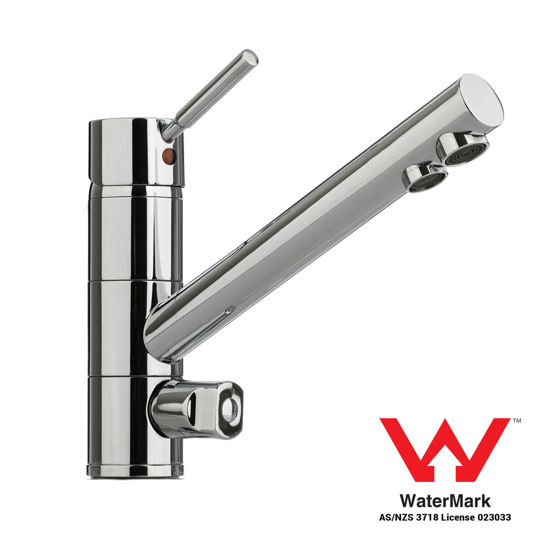 Straight Neck 3 Way Mixer Tap - Chrome