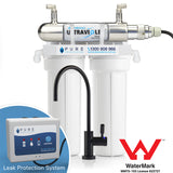 Twin Under Sink Filter System (Tank) With Ultraviolet, Leak Protection System and Slim Line LED Faucet Bundle